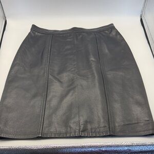 Vintage Firenze Santa Barbara Black Soft Leather Skirt 10